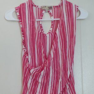 Women's S/M Fit Pink with White Multi-Layer Sheer